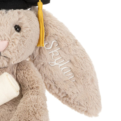 Jellycat Bashful Bunny Graduation Outfit Personalised Stuffed Toy