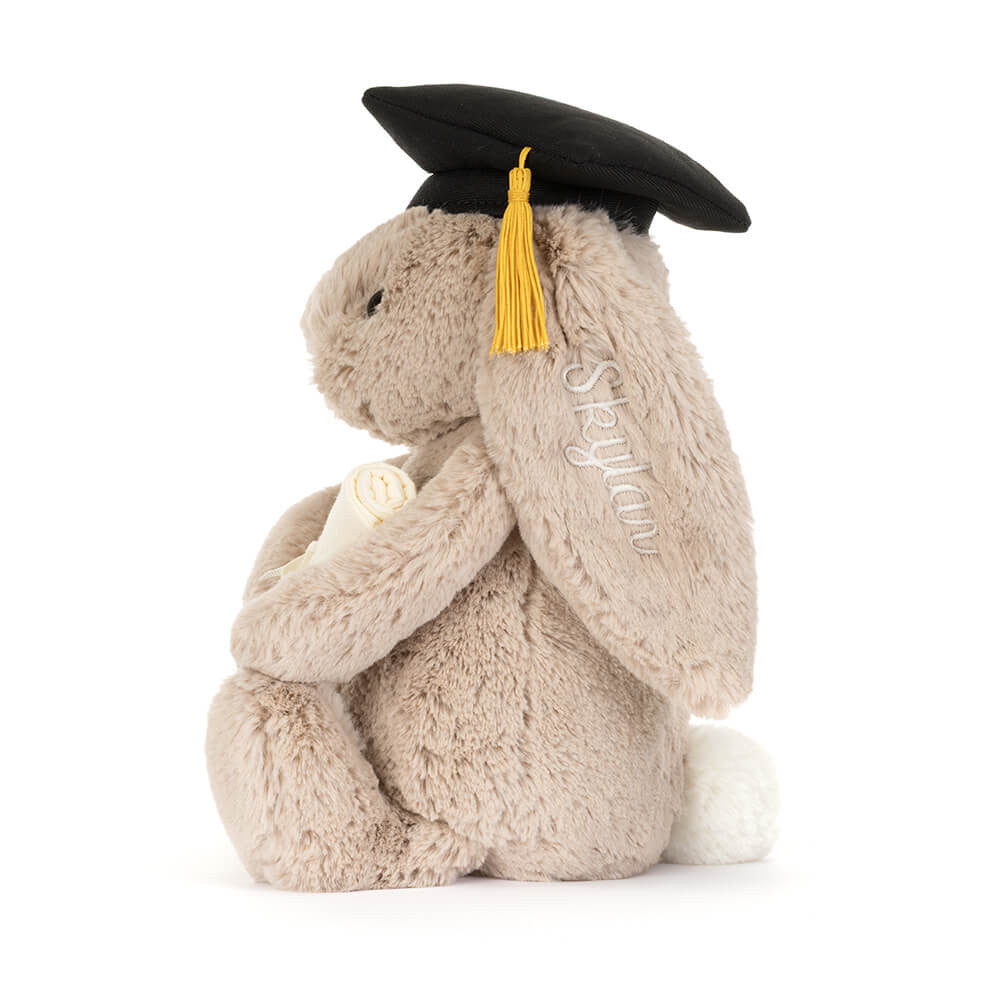 Jellycat Bashful Bunny Graduation Outfit Personalised Stuffed Toy