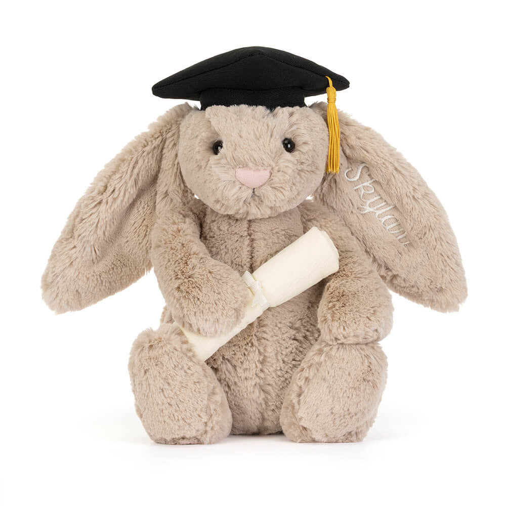 Jellycat Bashful Bunny Graduation Outfit Personalised Stuffed Toy