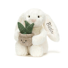 Jellycat Personalised Cream Bunny with Plant Stuffed Toy