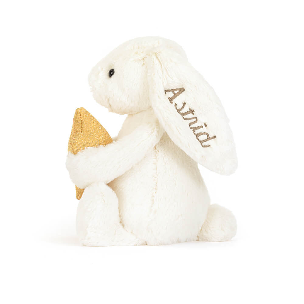 Jellycat Personalised Cream Bunny with Star Plush Toy