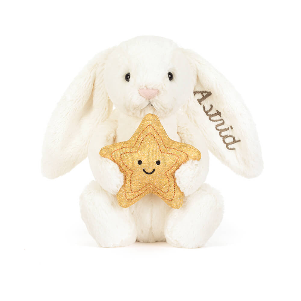 Jellycat Personalised Cream Bunny with Star Plush Toy