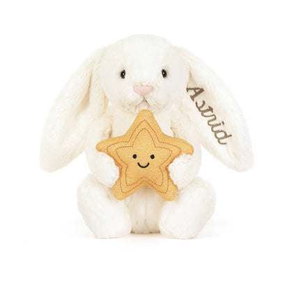 Jellycat Personalised Cream Bunny with Star Plush Toy