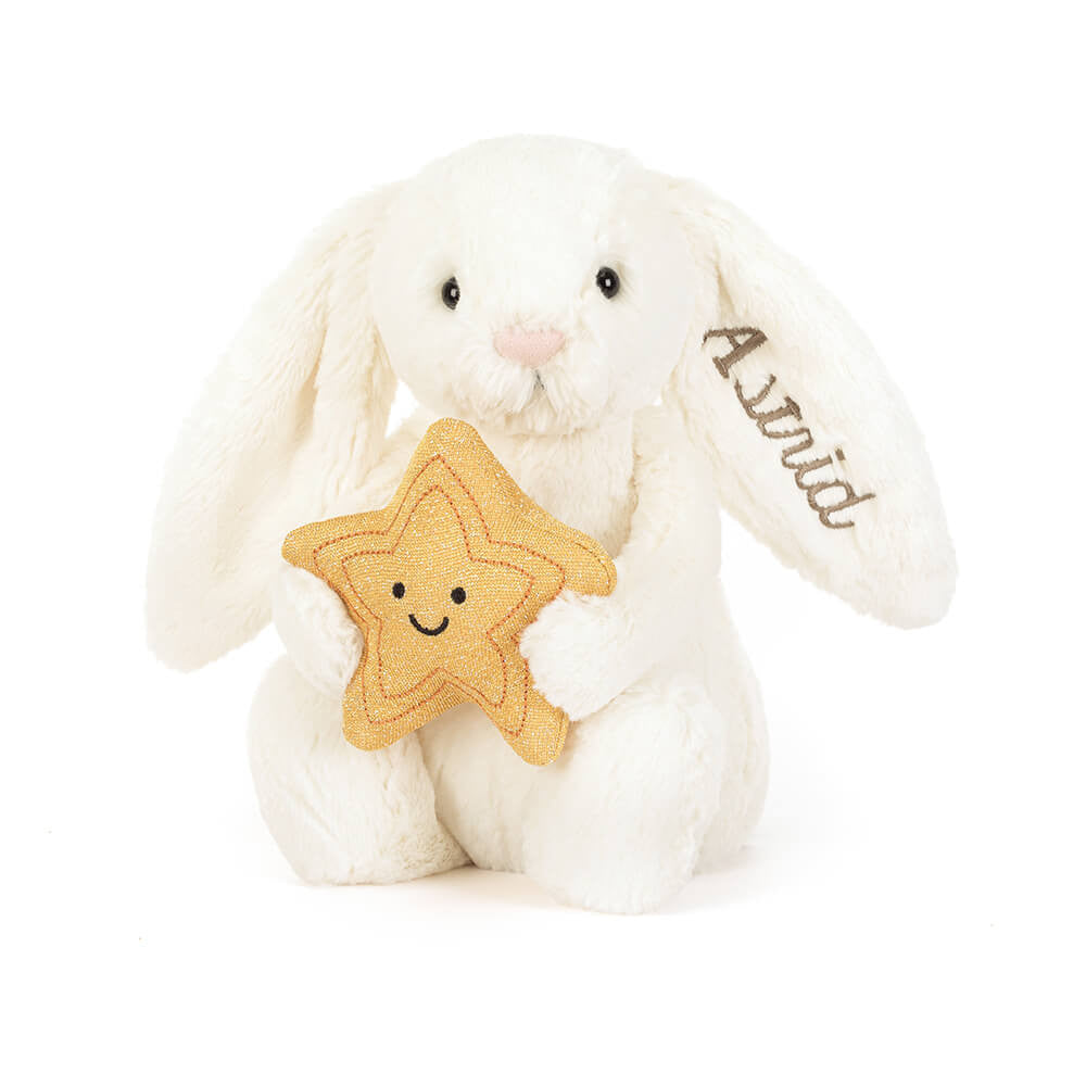 Jellycat Personalised Cream Bunny with Star Plush Toy