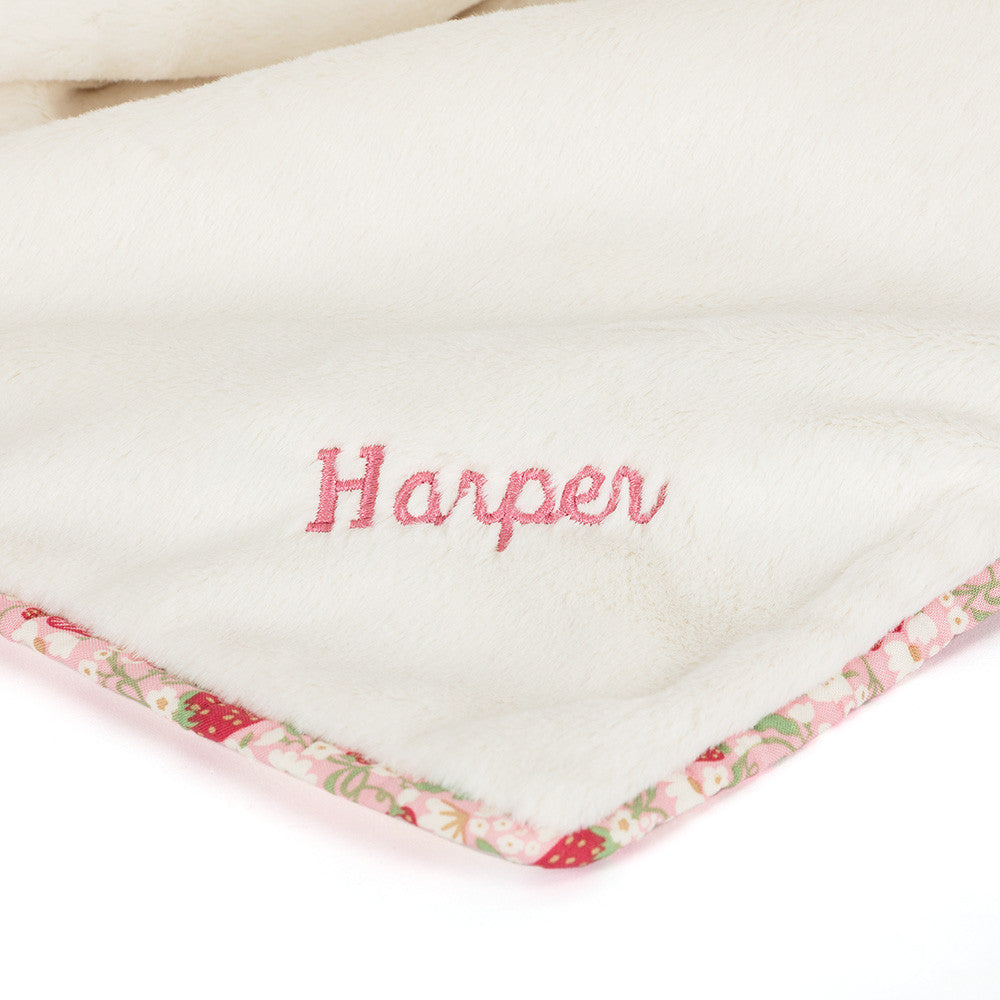 Jellycat Blossom Cream Bunny Berry Personalised Baby Blankie
