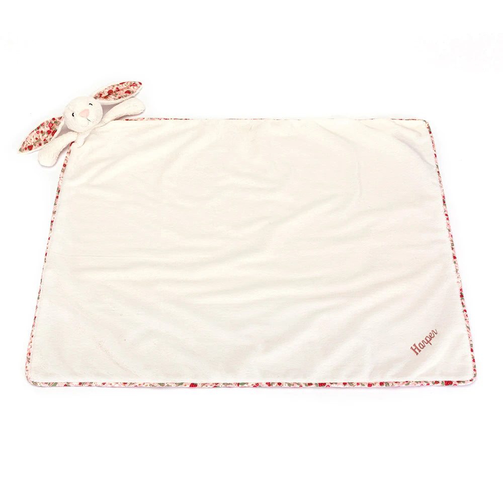 Jellycat Personalized Blossom Cream Bunny 'Berry' Blankie