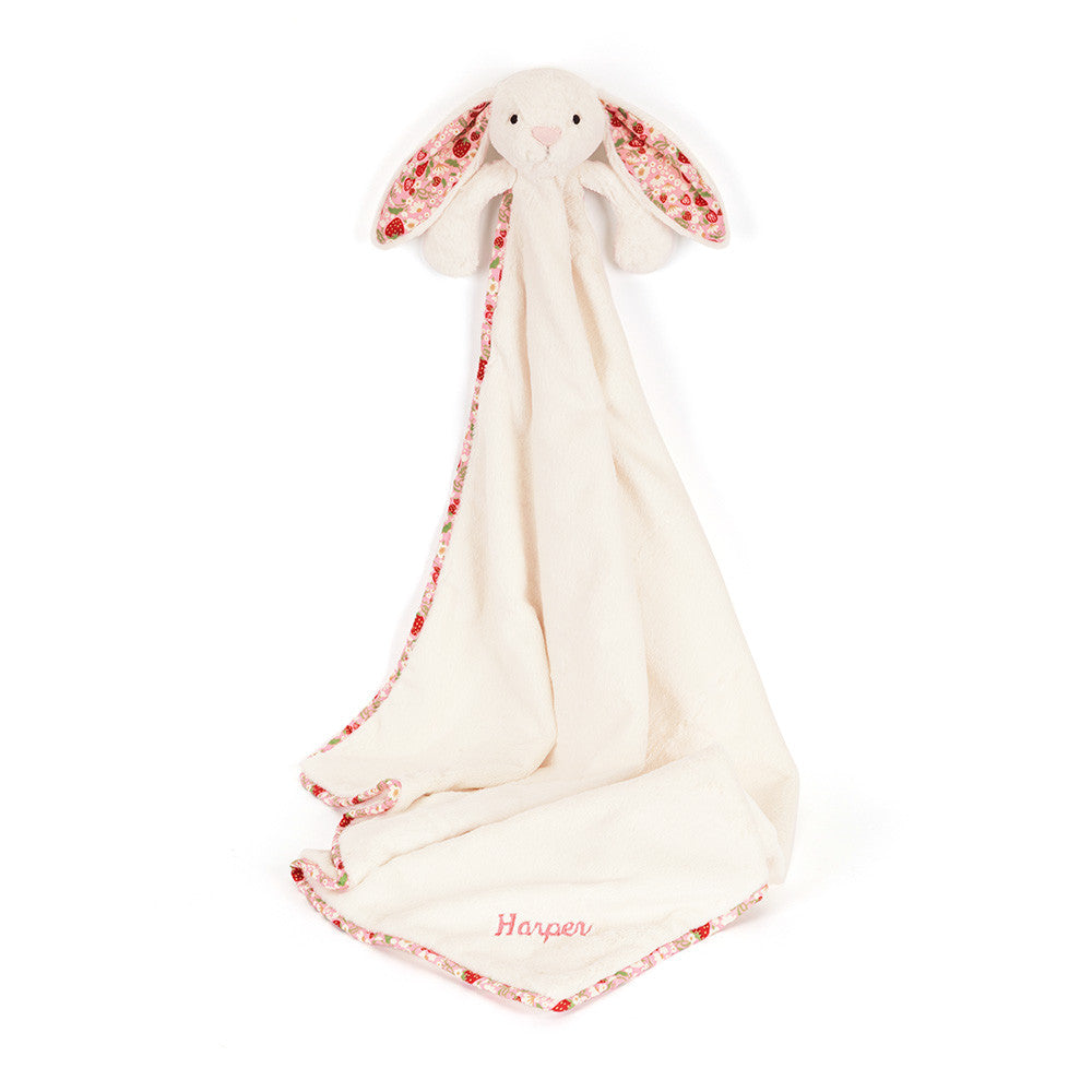 Jellycat Blossom Cream Bunny Berry Personalised Baby Blankie