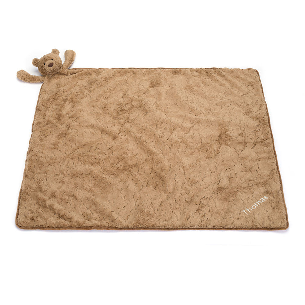 Jellycat Personalised Bartholomew Bear Blankie Brown