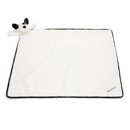 Jellycat Personalised Bashful Black & Cream Puppy Blankie