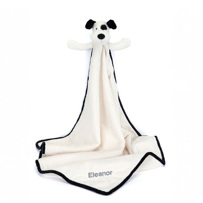 Jellycat Bashful Black & Cream Puppy Personalized Baby Blankie