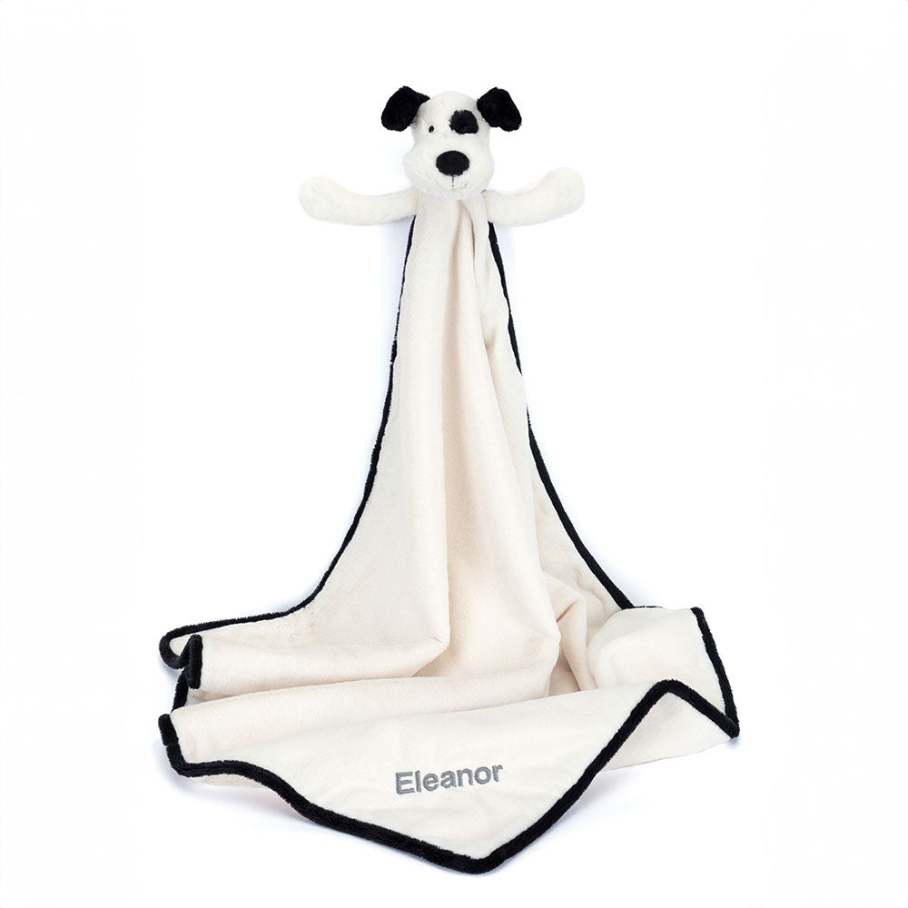 Jellycat Personalised Bashful Black & Cream Puppy Blankie