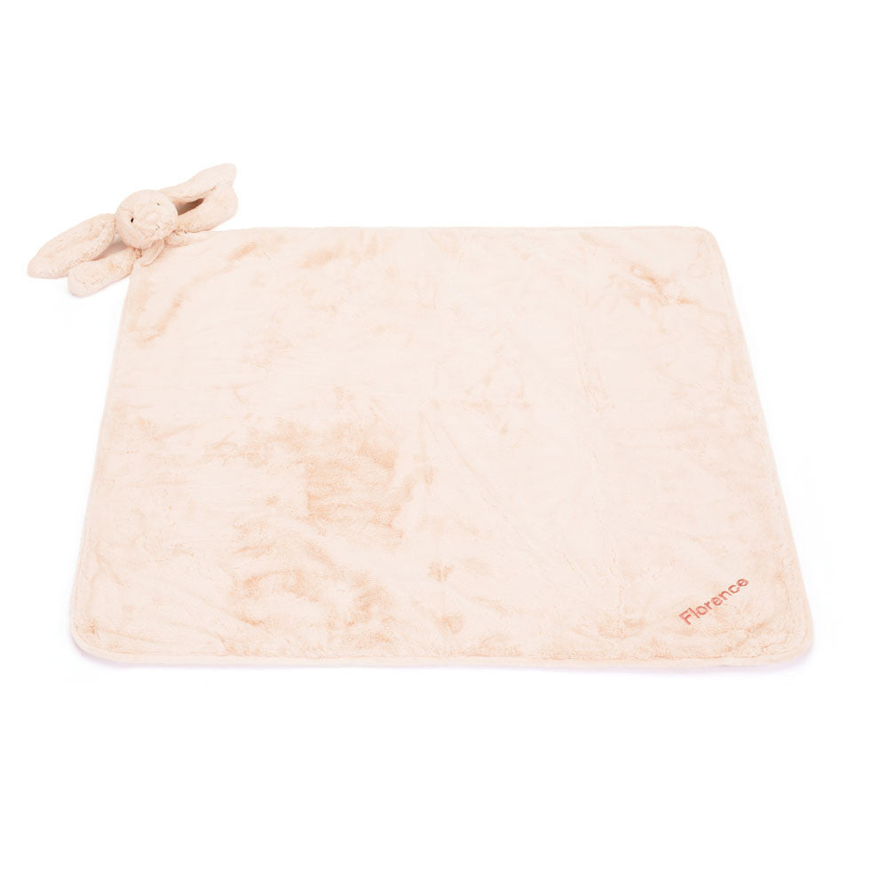 Jellycat Bashful Personalized Bunny Blankie for Baby in Blush