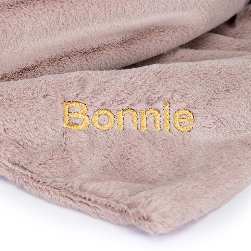 Jellycat Bashful Luxe Bunny Personalized Rosa Plush Security Blankie