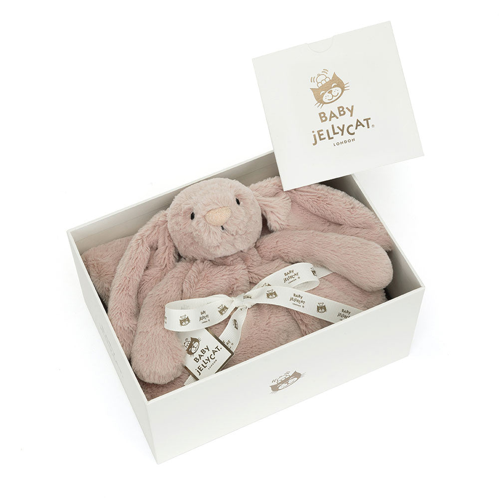 Jellycat Bashful Luxe Bunny Personalized Rosa Plush Security Blankie