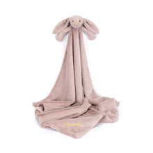 Jellycat Bashful Luxe Bunny Personalized Rosa Plush Security Blankie