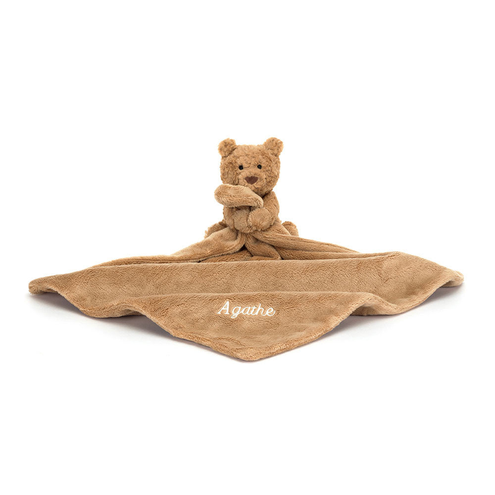 Jellycat Personalised Bartholomew Bear Soother Soft Toy Huggable Comfort