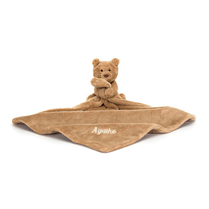 Jellycat Personalised Bartholomew Bear Soother Soft Toy Huggable Comfort