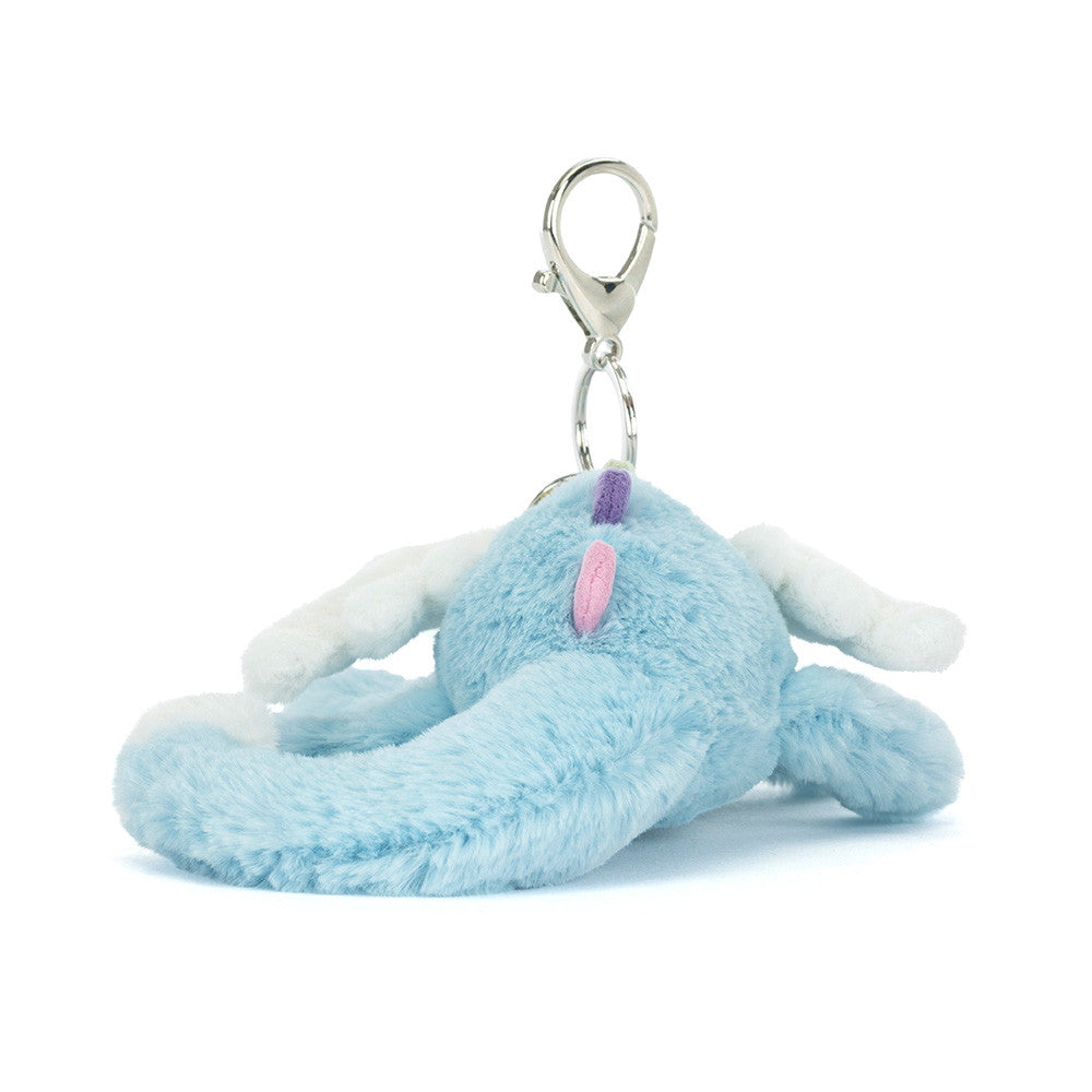 Jellycat Sky Dragon Bag Charm Mythical Creature Blue