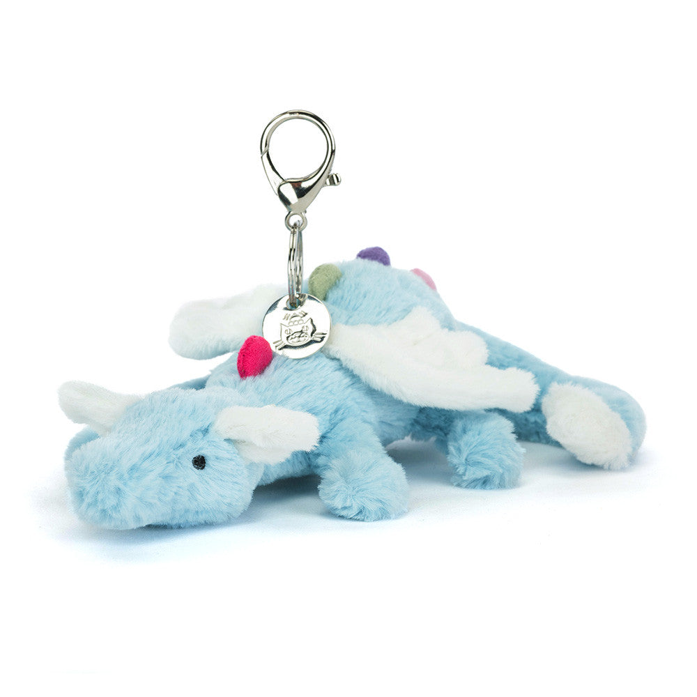 Jellycat Sky Dragon Bag Charm Mythical Creature Blue