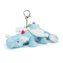 Jellycat Sky Dragon Bag Charm Mythical Creature Blue
