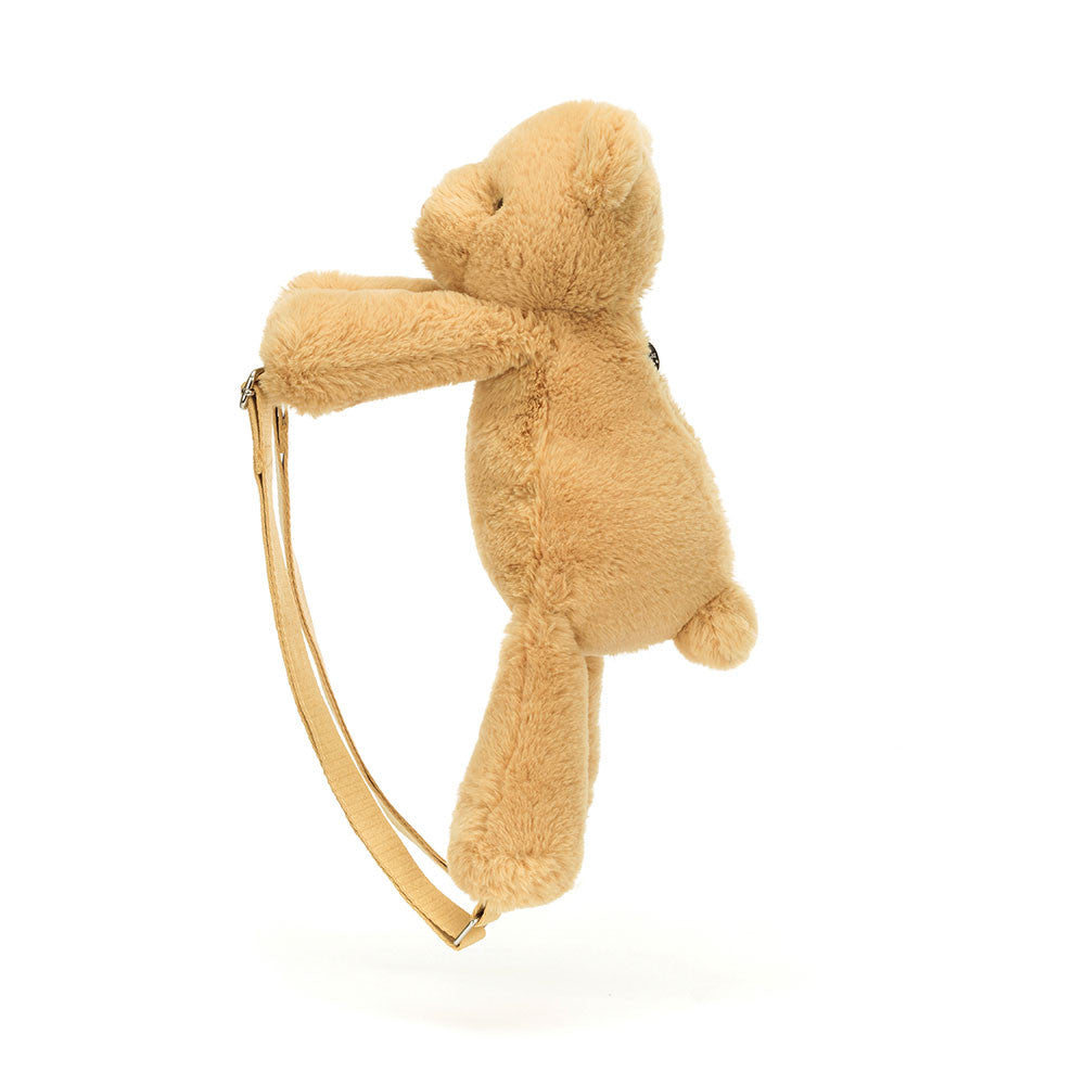 Jellycat Smudge Bear Backpack Honey Plush Slouchy Kids Bag