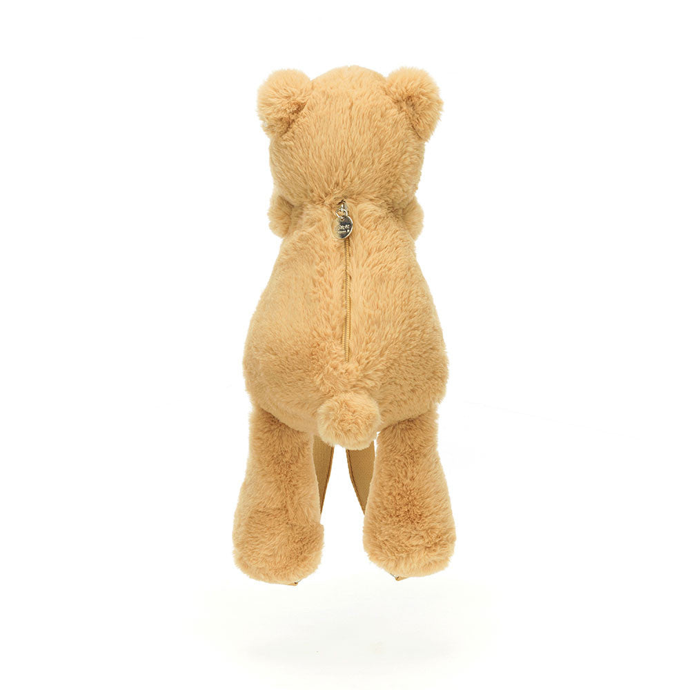 Jellycat Smudge Bear Backpack Honey Plush Slouchy Kids Bag