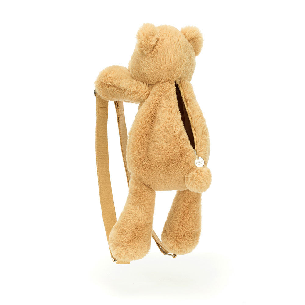 Jellycat Smudge Bear Backpack Honey Plush Slouchy Kids Bag